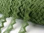 Cotton bobbin lace 75220, width 33 mm, green olive - 2/4