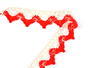 Bobbin lace No. 75220 ecru/red | 30 m - 2/3