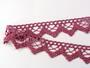 Cotton bobbin lace 75220, width 33 mm, pink - 2/3