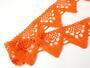 Cotton bobbin lace 75221, width 65 mm, rich orange - 2/5