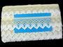 Cotton bobbin lace 75222, width 46 mm, ecru/light linen gray/white - 2/4