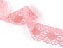 Cotton bobbin lace 75223, width 50 mm, pink - 2/3