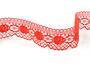 Cotton bobbin lace 75223, width 50 mm, red - 2/4