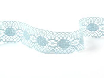 Cotton bobbin lace 75223, width 50 mm, pale blue - 2