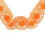 Cotton bobbin lace 75223, width 50 mm, rich orange - 2/3