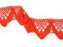 Cotton bobbin lace 75221, width 65 mm, red - 2/3