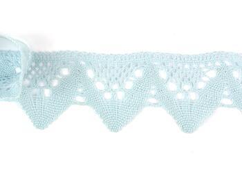 Cotton bobbin lace 75221, width 65 mm, pale blue - 2