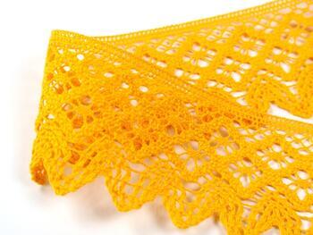 Cotton bobbin lace 75234, width 54 mm, dark yellow - 2