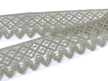 Linen bobbin lace 75234, width 54 mm, 100% linen bleached - 2
