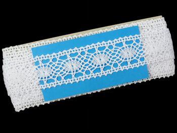 Cotton bobbin lace insert 75235, width 43 mm, white - 2