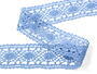 Cotton bobbin lace insert 75235, width 43 mm, sky blue - 2/3