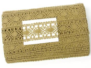 Cotton bobbin lace insert 75235, width 43 mm, chocolate brown - 2