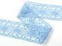 Cotton bobbin lace insert 75235, width 43 mm, light blue - 2/3