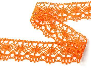 Cotton bobbin lace 75238, width 51 mm, rich orange - 2