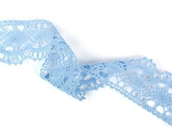 Cotton bobbin lace 75238, width 51 mm, light blue - 2