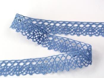 Cotton bobbin lace 75239, width 19 mm, sky blue - 2