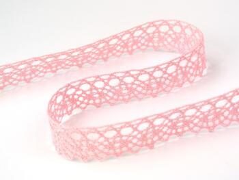 Cotton bobbin lace 75239, width 19 mm, pink - 2