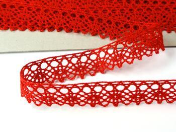 Cotton bobbin lace 75239, width 19 mm, red - 2
