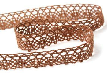 Cotton bobbin lace 75239, width 19 mm, cacao brown - 2