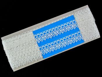 Linen bobbin lace 75239, width 19 mm, 100% linen bleached - 2