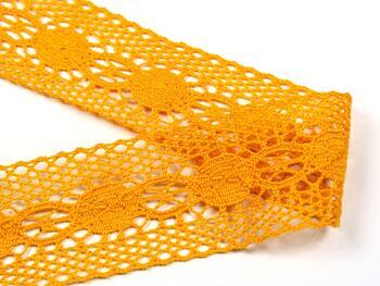 Cotton bobbin lace insert 75249, width 48 mm, yellow - 2