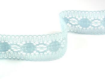 Cotton bobbin lace insert 75249, width 48 mm, pale blue - 2