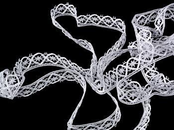 Cotton bobbin lace 75124, width 18 mm, white - 2