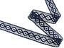 Cotton bobbin lace insert 75250, width 31 mm, black blue - 2/4