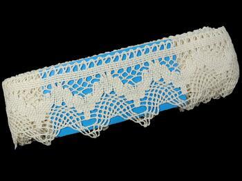 Cotton bobbin lace 75256, width 80 mm, light cream - 2