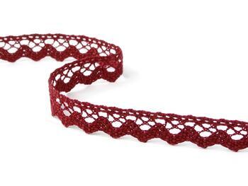 Cotton bobbin lace 75259, width 17 mm, cranberry - 2
