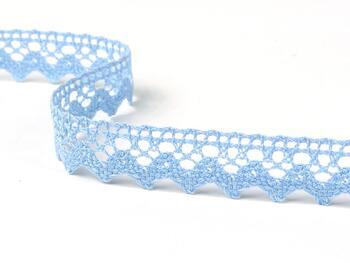 Cotton bobbin lace 75259, width 17 mm, light blue - 2