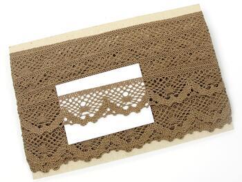 Cotton bobbin lace 75261, width 40 mm, dark beige - 2