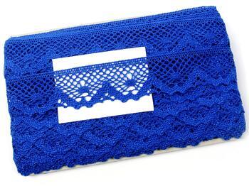 Cotton bobbin lace 75261, width 40 mm, royal blue - 2
