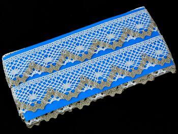 Linen bobbin lace 75261, width 40 mm, 100% linen bleached/natural - 2