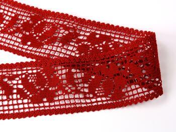 Cotton bobbin lace insert 75269, width 53 mm, light wine - 2