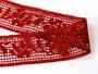 Cotton bobbin lace insert 75269, width 53 mm, light wine - 2/4