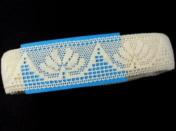 Cotton bobbin lace insert 75273, width 58 mm, ecru - 2