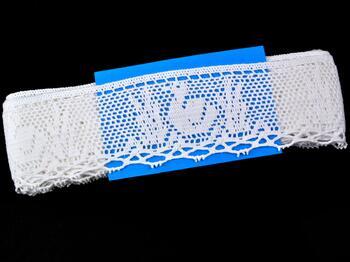 Cotton bobbin lace 75284, width 66 mm, white - 2