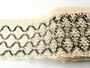Cotton bobbin lace 75289, width 120 mm, ecru/light brown/dark brown - 2/4