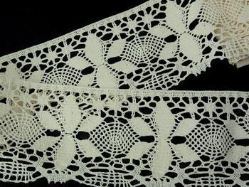Cotton bobbin lace 75290, width 85 mm, ecru - 2