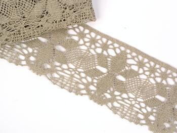 Linen bobbin lace 75290, width 85 mm, 100% linen natural - 2