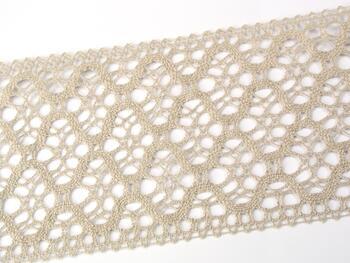 Cotton bobbin lace insert 75291, width 30 mm, light linen gray - 2