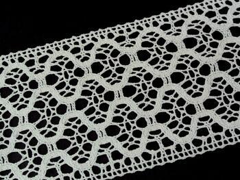 Cotton bobbin lace insert 75291, width 30 mm, ivory - 2