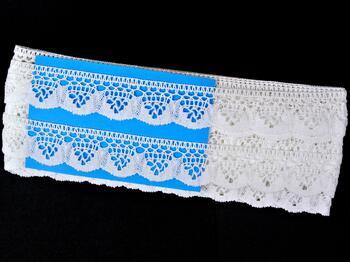 Cotton bobbin lace 75292, width 30 mm, white - 2