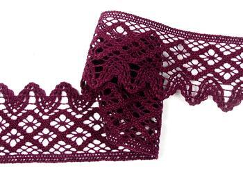 Cotton bobbin lace 75293, width 68 mm, violet - 2