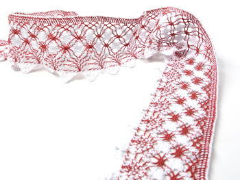 Bobbin lace No. 75293 white/rose 30 m - 2