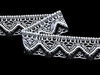 Bobbin lace No. 75301  white/black | 30 m - 2