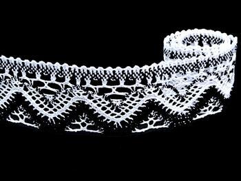 Cotton bobbin lace 75301, width 58 mm, white/black - 2