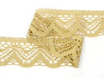 Cotton bobbin lace 75301, width 58 mm, caramel - 2