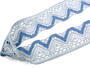 Cotton bobbin lace 75301, width 58 mm, light blue/light cream/sky blue - 2/4
